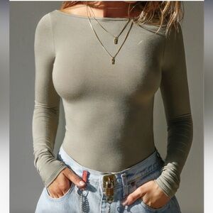 Joah Brown Boat Neck Long Sleeve